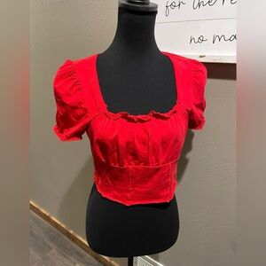 Super Cute Short Sleeve Crop Top- XL